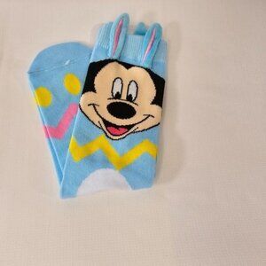 Disney Parks Adult Multicolored Polyester Mickey Mouse Easter Socks W/Bunny Ears